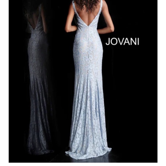 BEADED LACE FITTED SLEEVELESS GOWN BY JOVANI 48994 - Picture 4 of 16
